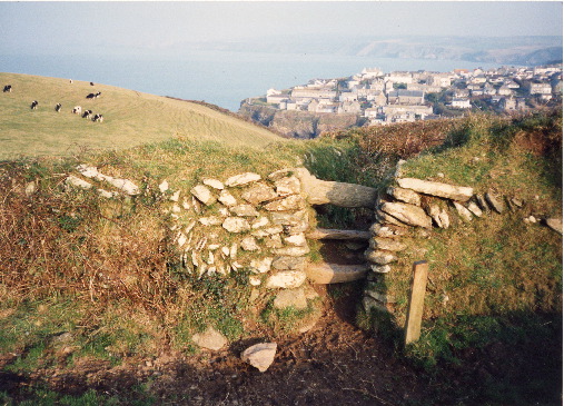 74. A stile on the overland footpath to Roscarrock and Port Quin from Port Isaac