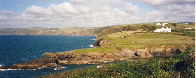 69. Port Isaac bay viewed across the Port Gaverne Main and Castle Rock